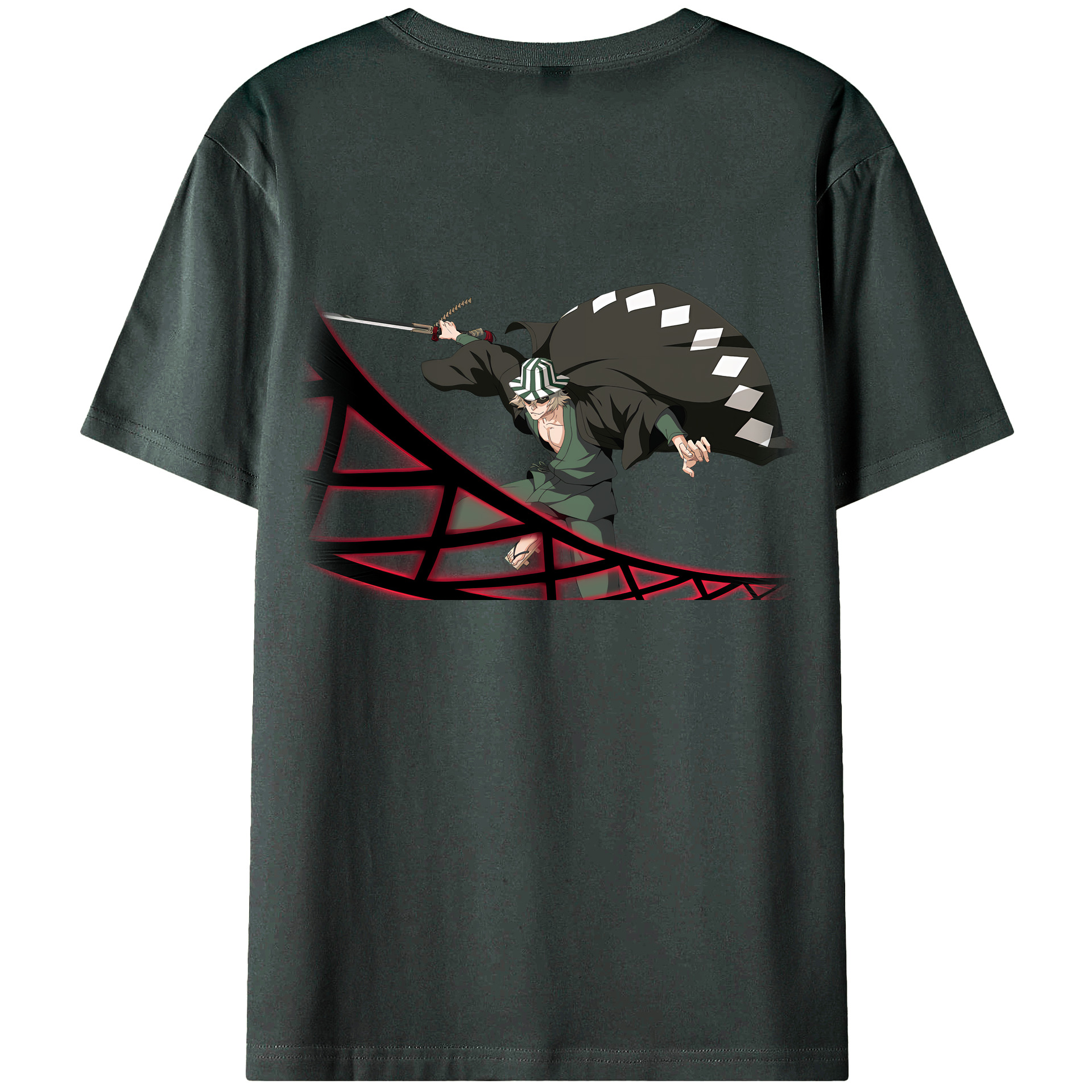 （画像用） "ブリーチ 浦原 喜助（うらはら きすけ） BLEACH Urahara Kisuke " 綿100％ メンズ半袖Tシャツ（バックプリント） 通気性